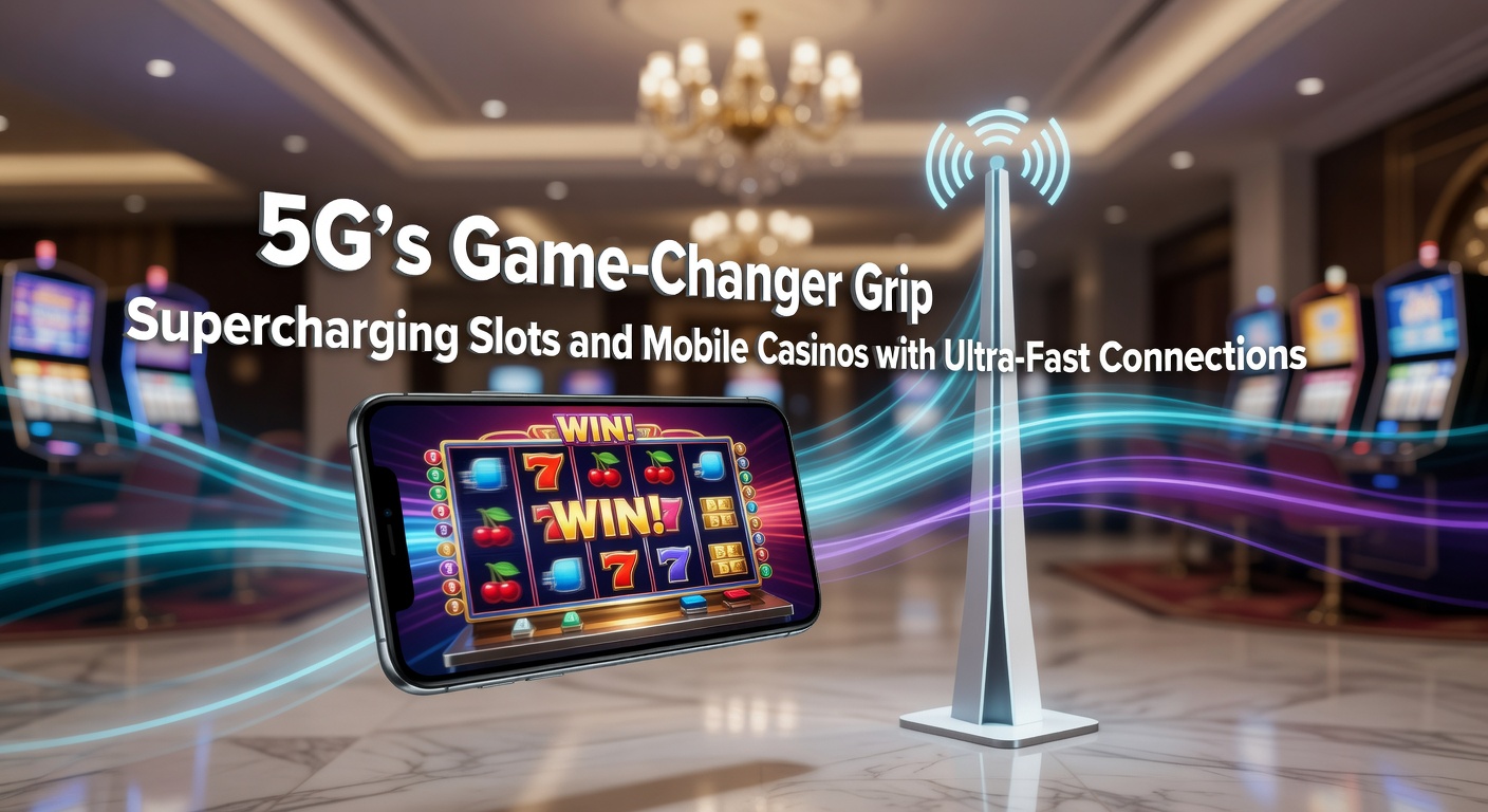 Dynamic visualization of 5G signals accelerating mobile slot reels and casino interfaces on smartphones