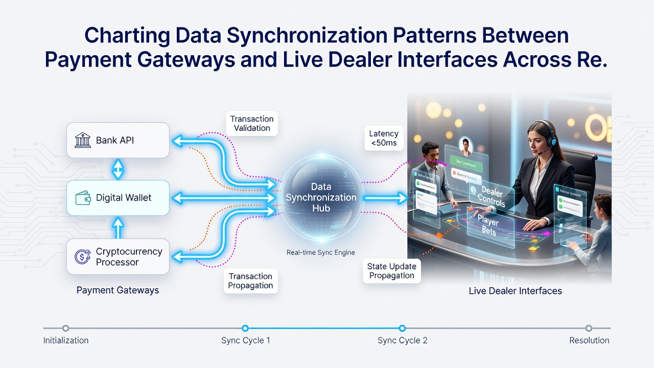 Data flow chart illustrating synchronization timing between mobile carriers, payment systems, and live dealer platforms