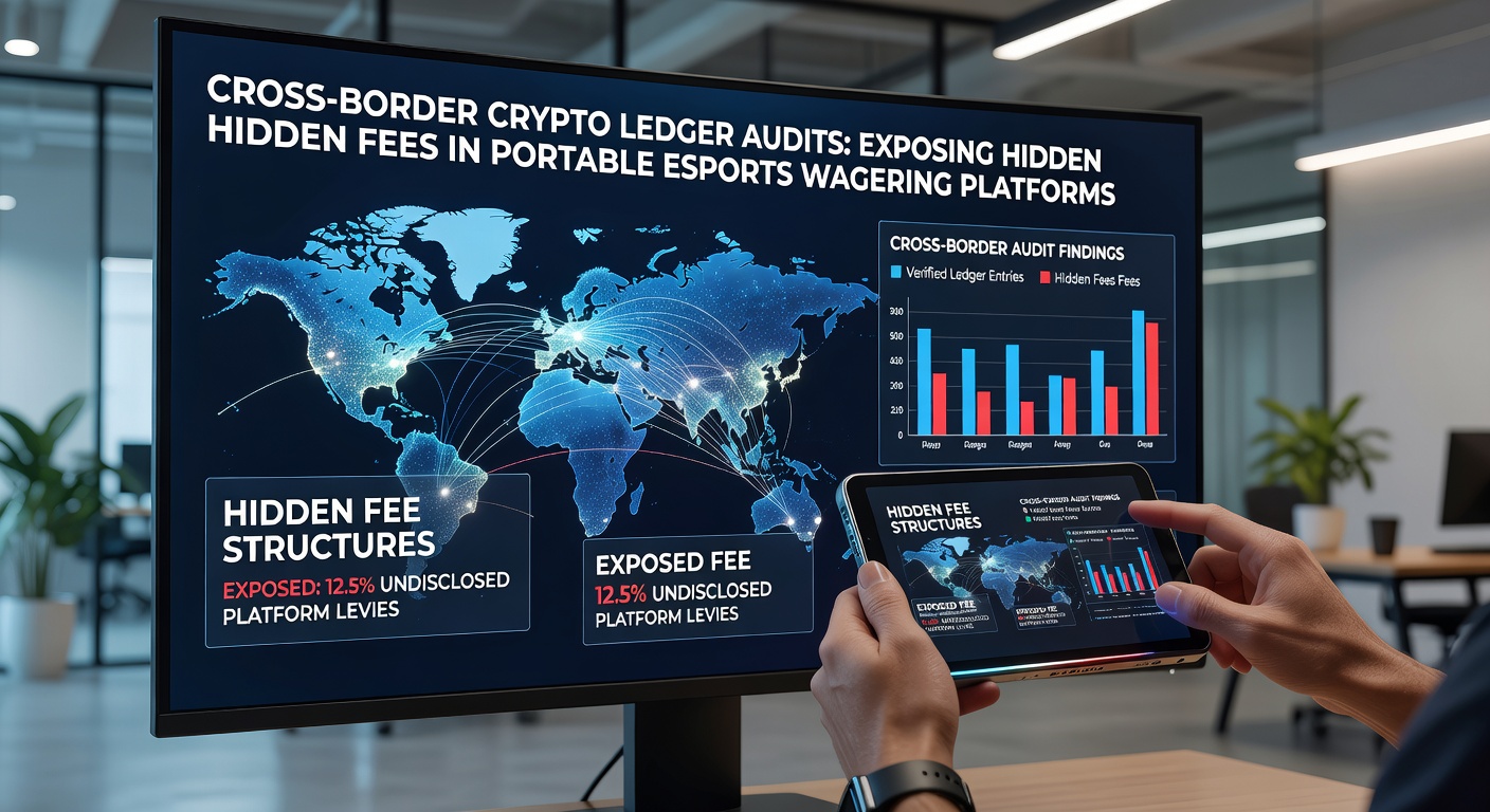 Auditors reviewing blockchain transaction logs on multiple screens for esports wagering fee analysis