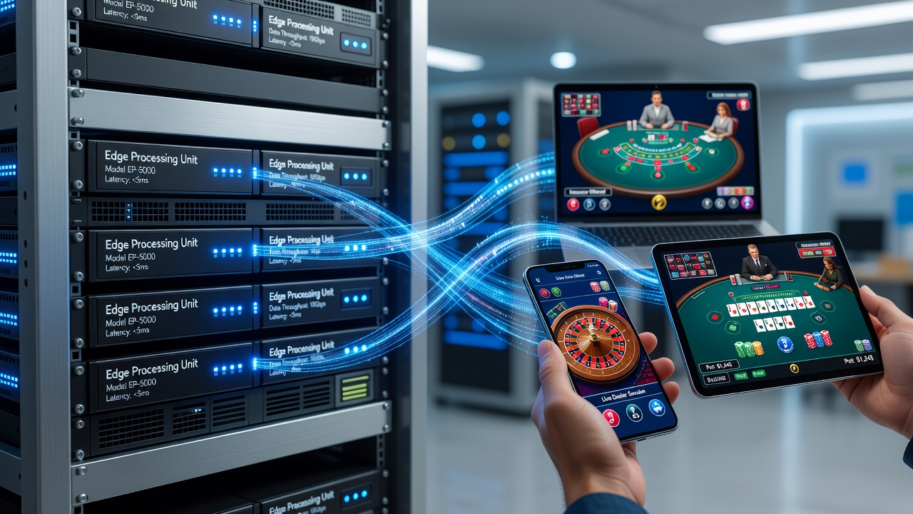 Edge processing units integrated into mobile networks supporting real-time casino data handling