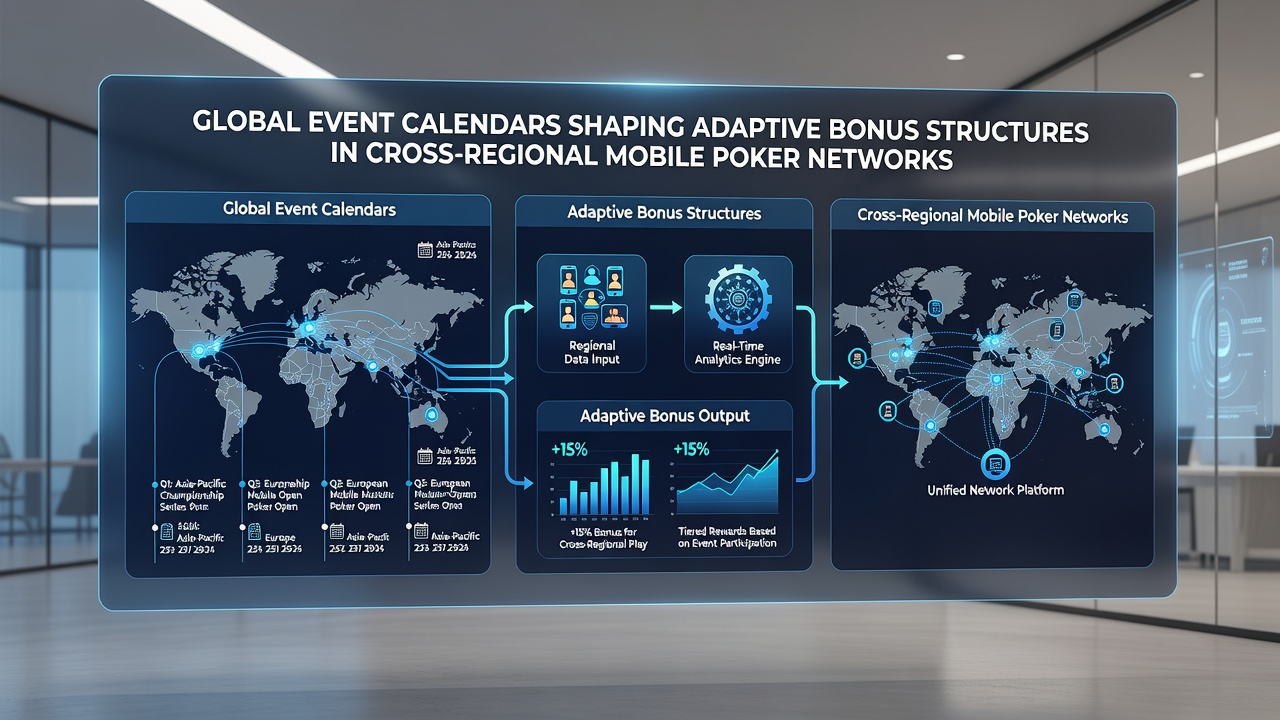 Cross-regional poker networks adjusting bonuses based on global event timing