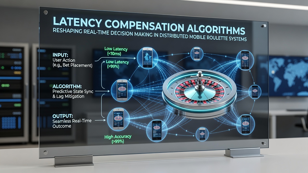Diagram depicting algorithm layers handling synchronization across mobile devices and central roulette servers