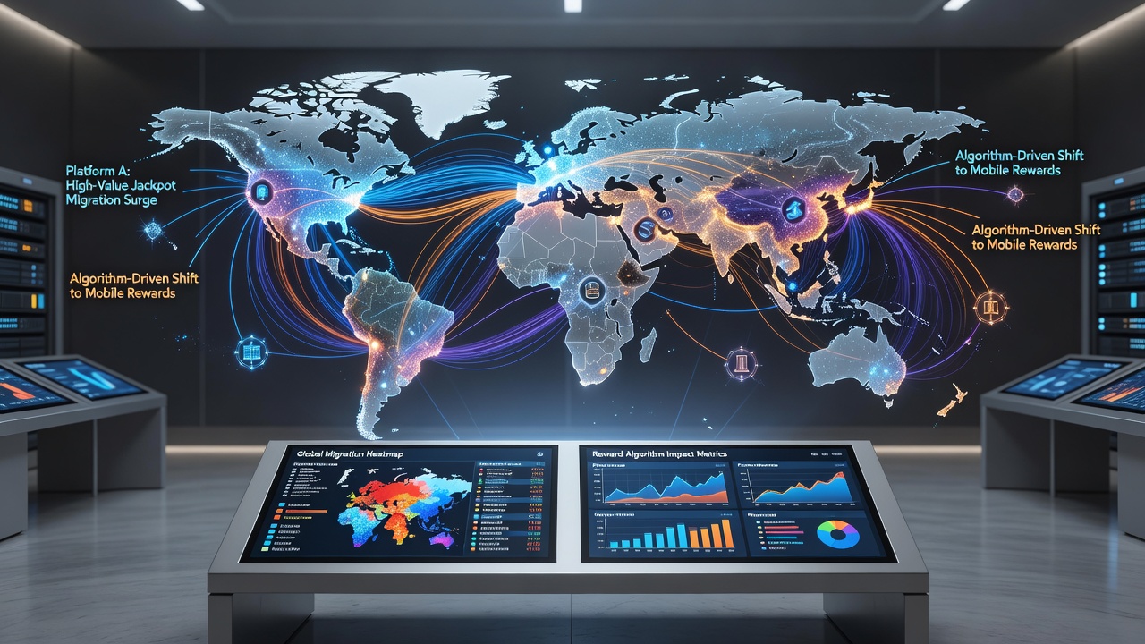Heatmap diagram illustrating cross-border player migration volumes between casino networks in 2026