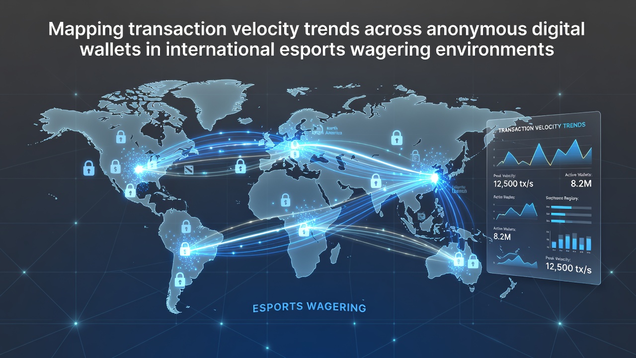 Data visualization showing transaction velocity trends in anonymous digital wallets used for esports wagering