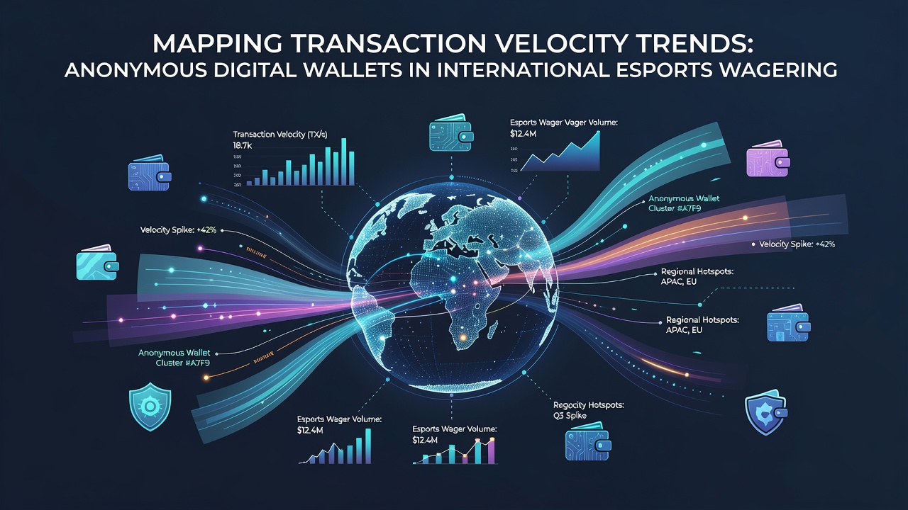 Chart illustrating regional differences in transaction speeds for anonymous wallets in global esports betting