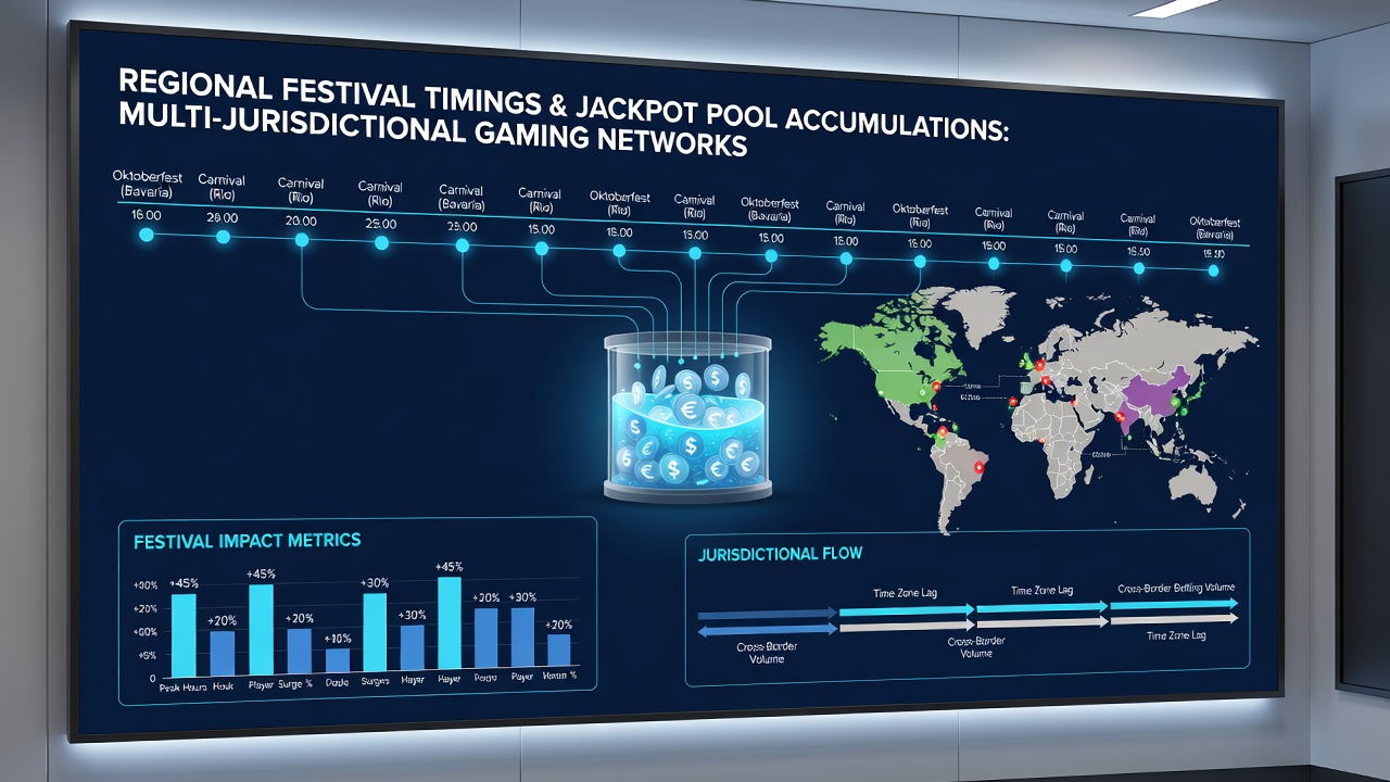 Graph illustrating jackpot accumulation rates during major regional festivals compared to baseline periods across multiple jurisdictions