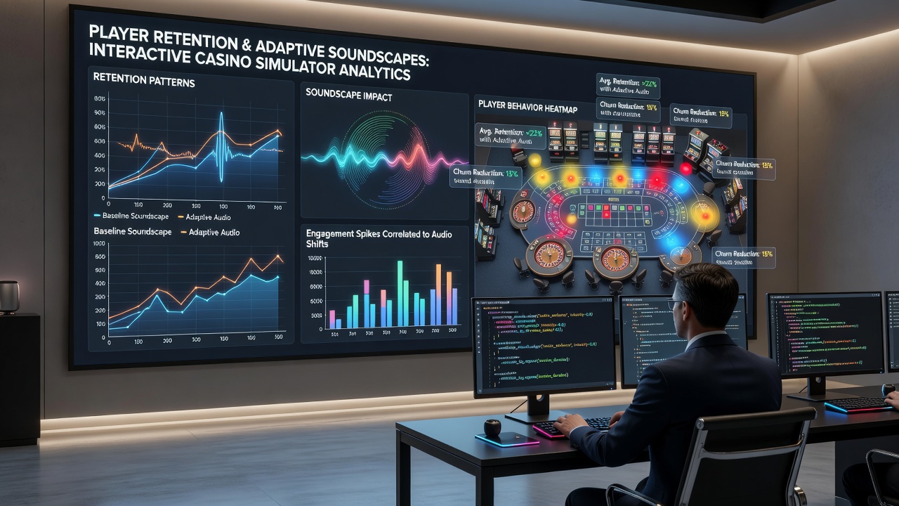 Data charts showing retention metrics influenced by dynamic audio in casino simulations