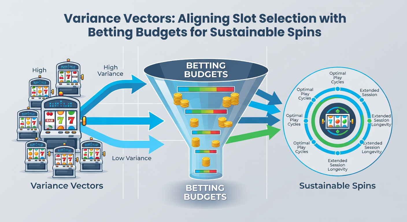 Infographic of bankroll pyramids matched to slot variance levels, with example budgets and session durations
