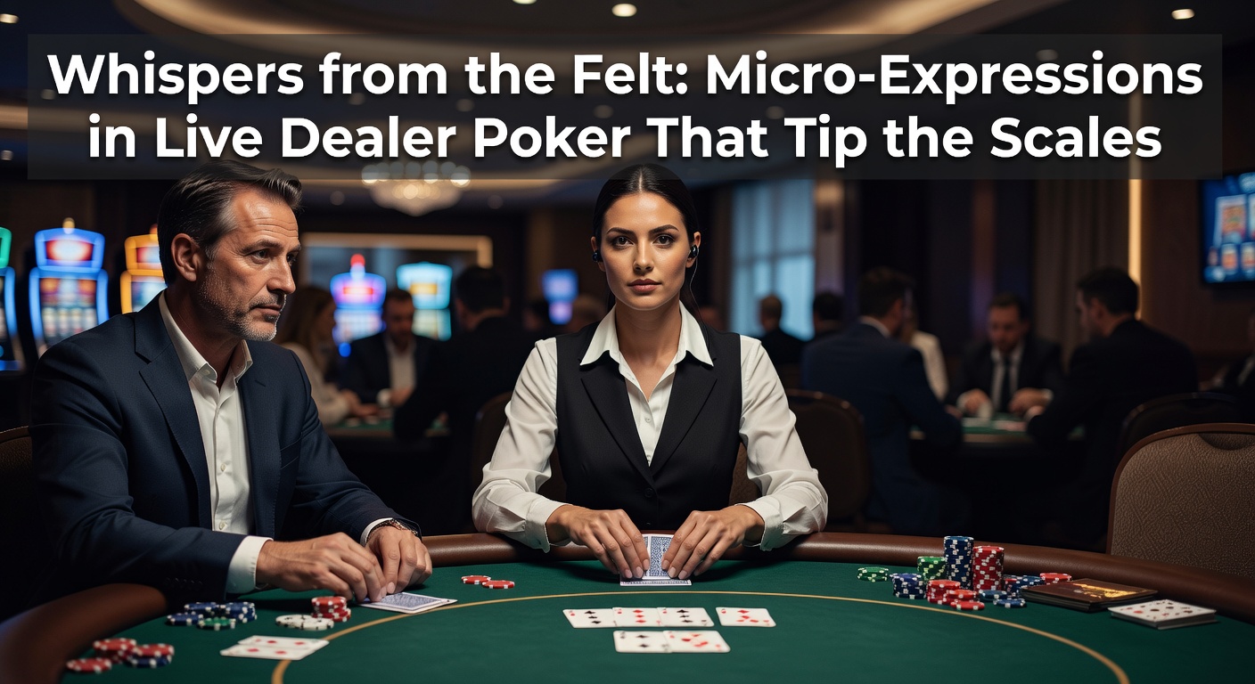 Close-up of a live dealer poker player displaying subtle facial cues during a high-stakes hand, with green felt table in foreground