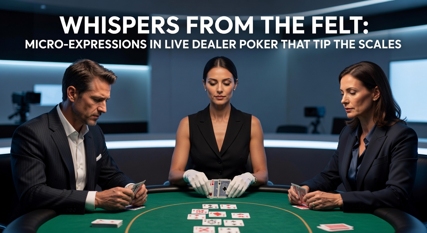 Multi-screen setup showing live dealer poker stream with annotated micro-expressions highlighted on a player's face during a tense river bet